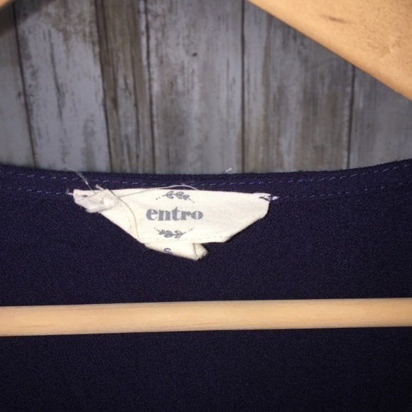 Entro Navy Wrap Blouse - Picture 6 of 6